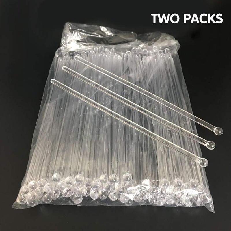 Tebery 200 PCS Clear Swizzle Sticks, 7 Inch Ball Head Coffee Cocktails Stirrers, Crystal Round Top Cake Topper Stir Sticks for Drinks, Tea, Hot and Cold Beverages - Image 2